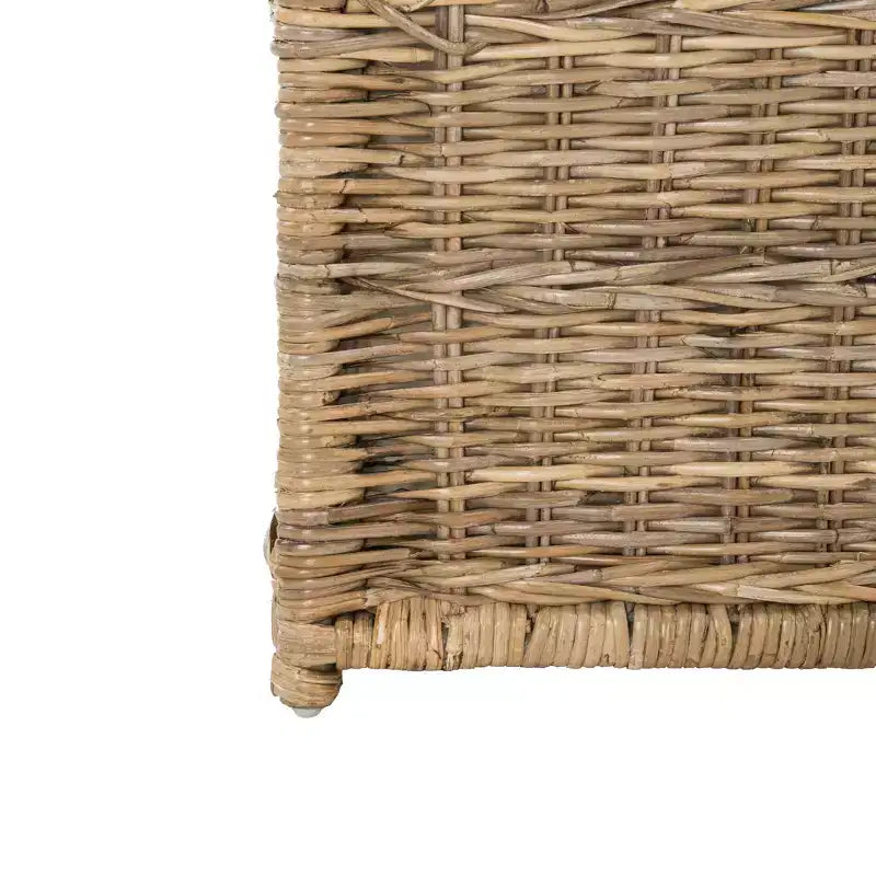 Baule portaoggetti in vimini da 76 cm con coperchio a cerniera – Rattan pieghevole