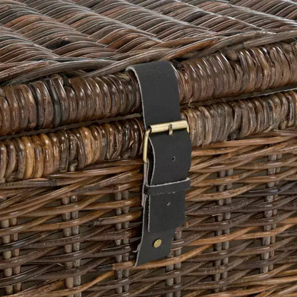 Baule portaoggetti in vimini da 76 cm con coperchio a cerniera – Rattan pieghevole