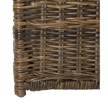 Baule portaoggetti in vimini da 76 cm con coperchio a cerniera – Rattan pieghevole
