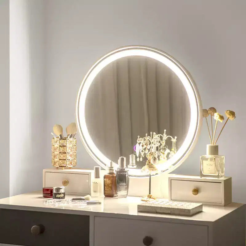 Toeletta con 3 modalità di illuminazione, sgabello e portagioie