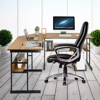 Postazione di lavoro angolare per computer con tavolo da disegno e piano inclinabile
