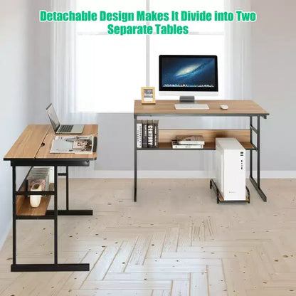Postazione di lavoro angolare per computer con tavolo da disegno e piano inclinabile