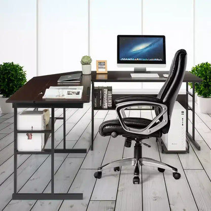 Postazione di lavoro angolare per computer con tavolo da disegno e piano inclinabile