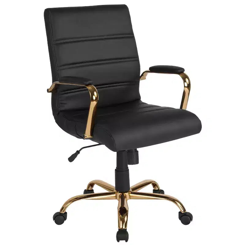 Merrick Lane Contemporary Mid-Back Home Office Chair with Padded Arms