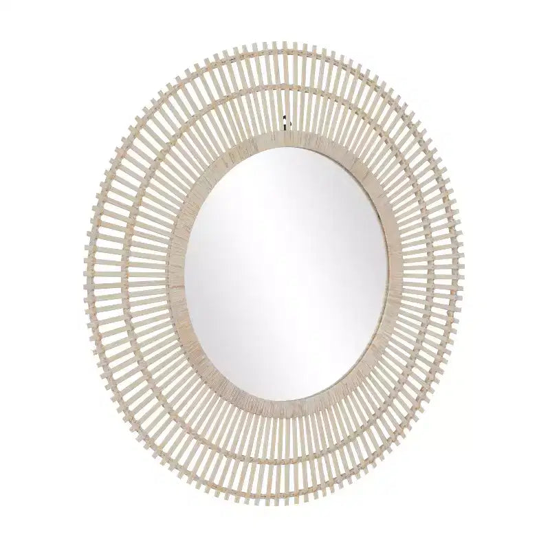 Specchio da Parete Decorativo in Bambù a Raggi – Stile Boho Sunburst