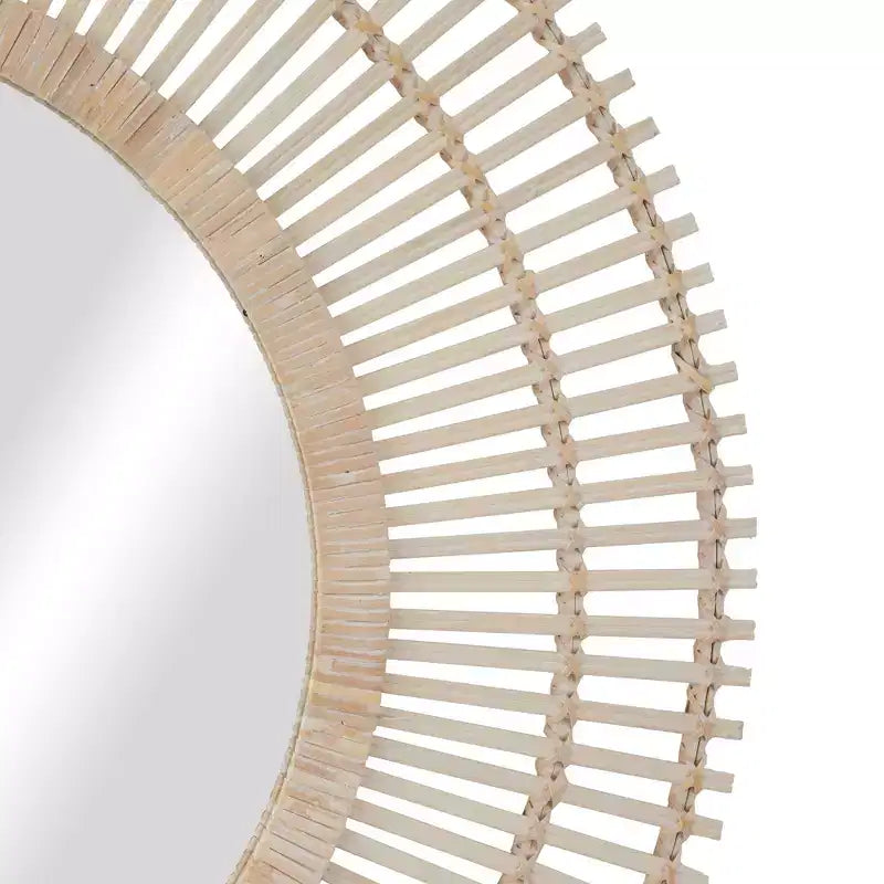 Specchio da Parete Decorativo in Bambù a Raggi – Stile Boho Sunburst