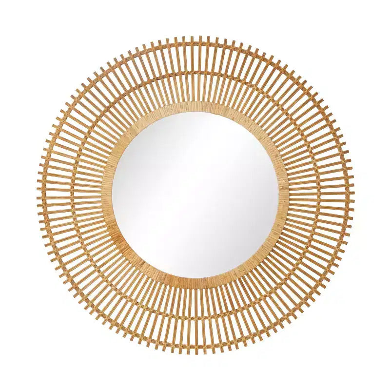 Specchio da Parete Decorativo in Bambù a Raggi – Stile Boho Sunburst