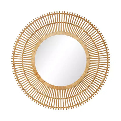 Specchio da Parete Decorativo in Bambù a Raggi – Stile Boho Sunburst