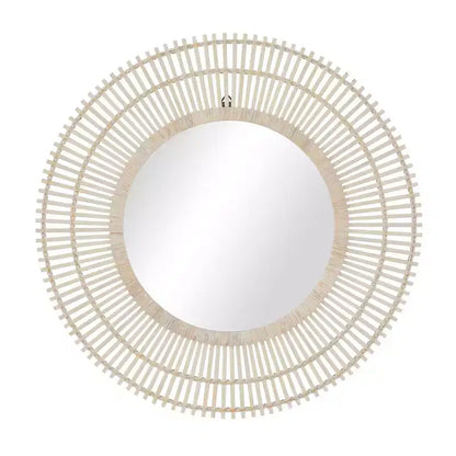 Specchio da Parete Decorativo in Bambù a Raggi – Stile Boho Sunburst