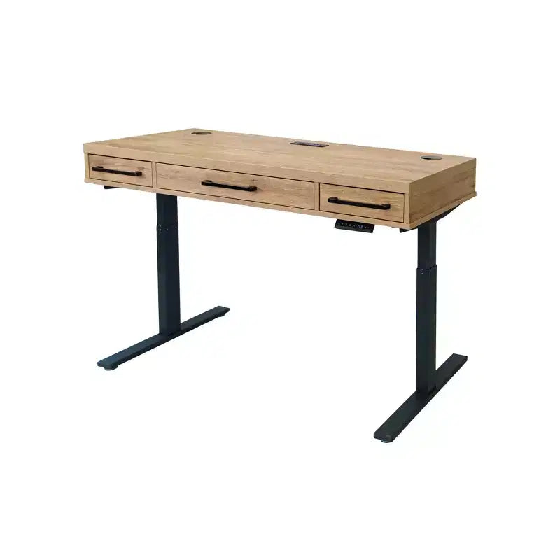 Scrivania da ufficio elettronica Sit/Stand – Laminato Legno, Regolabile in Altezza