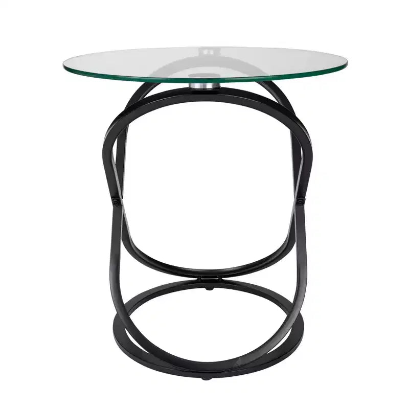 Tavolino rotondo Galaxy in vetro temperato trasparente da 52 cm – Tavolino moderno