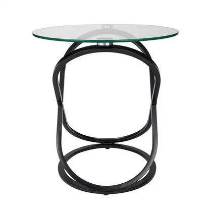 Tavolino rotondo Galaxy in vetro temperato trasparente da 52 cm – Tavolino moderno