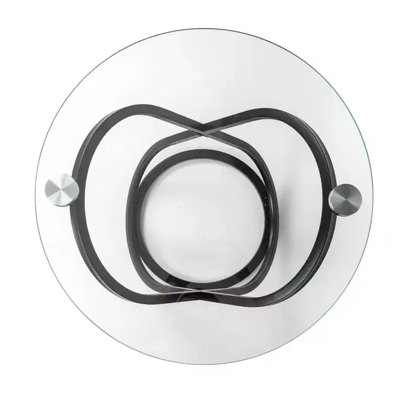 Tavolino rotondo Galaxy in vetro temperato trasparente da 52 cm – Tavolino moderno