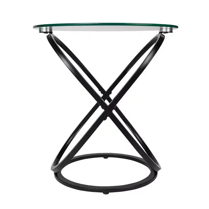 Tavolino rotondo Galaxy in vetro temperato trasparente da 52 cm – Tavolino moderno
