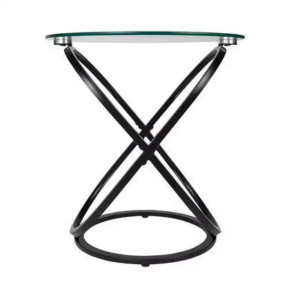 Tavolino rotondo Galaxy in vetro temperato trasparente da 52 cm – Tavolino moderno