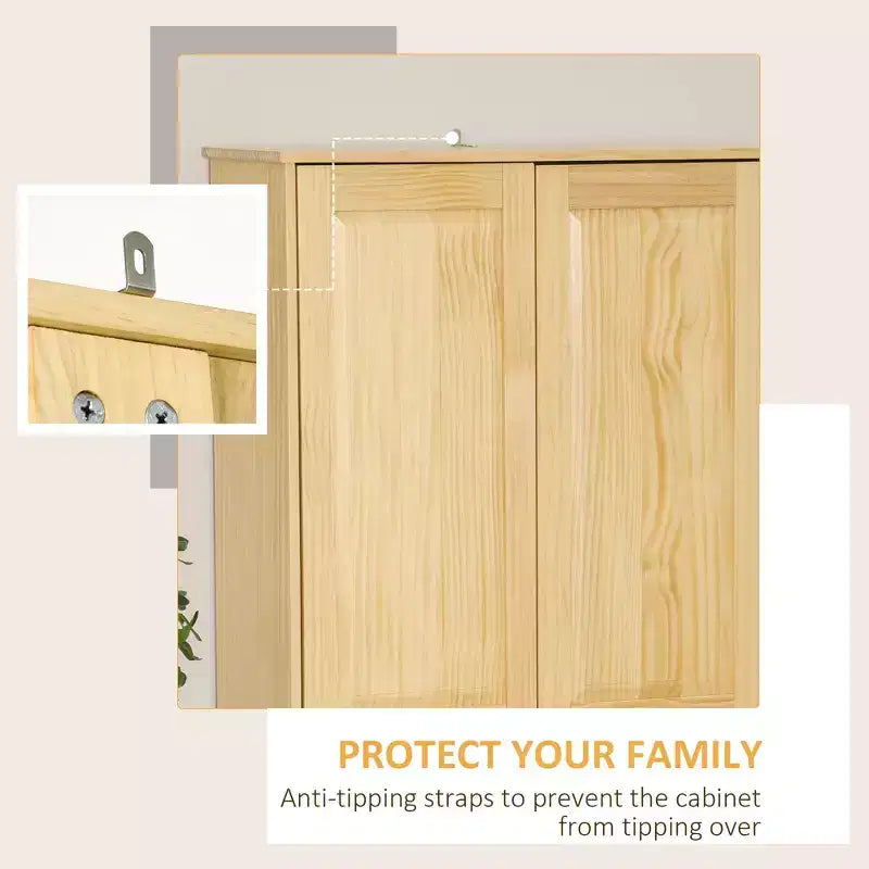 Mobile dispensa da cucina Pinewood da 170 cm con ante a chiusura ammortizzata e ripiani regolabili