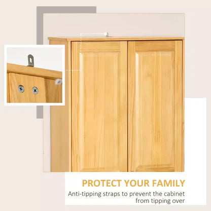 Mobile dispensa da cucina Pinewood da 170 cm con ante a chiusura ammortizzata e ripiani regolabili