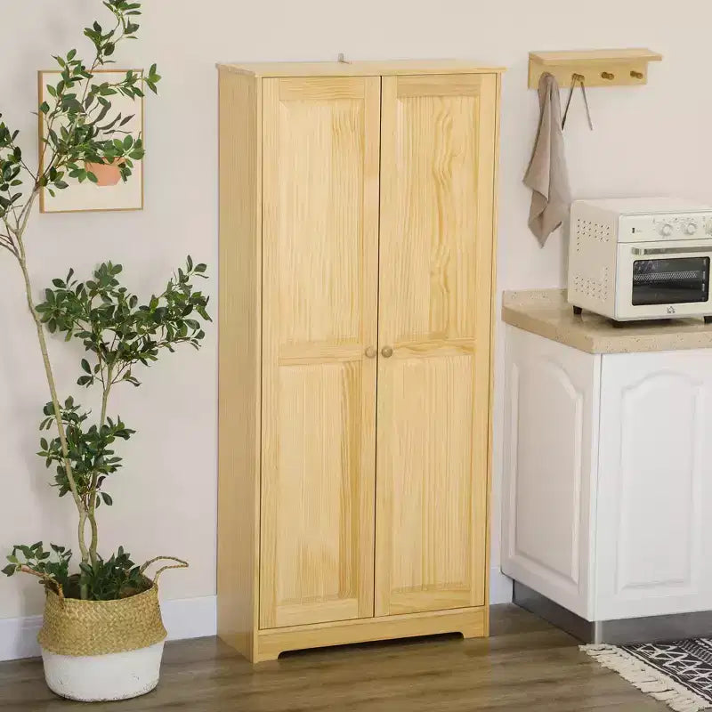 Mobile dispensa da cucina Pinewood da 170 cm con ante a chiusura ammortizzata e ripiani regolabili