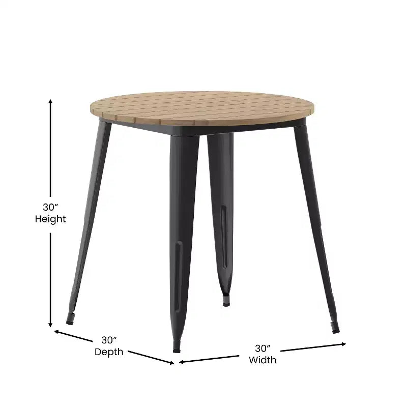 Tavolo da pranzo rotondo 30" per interni/esterni – Piano in resina, base in acciaio