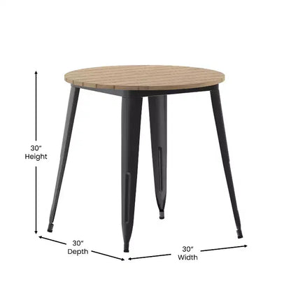 Tavolo da pranzo rotondo 30" per interni/esterni – Piano in resina, base in acciaio