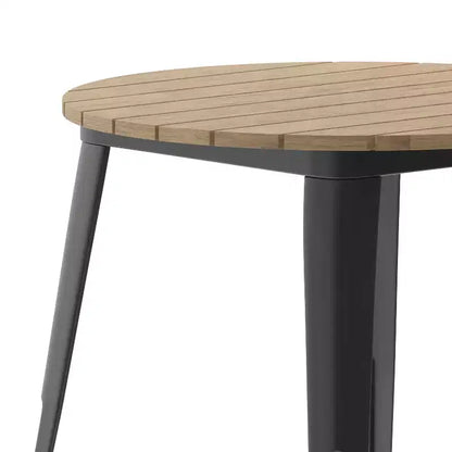 Tavolo da pranzo rotondo 30" per interni/esterni – Piano in resina, base in acciaio