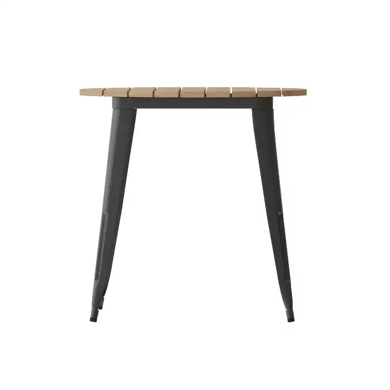 Tavolo da pranzo rotondo 30" per interni/esterni – Piano in resina, base in acciaio