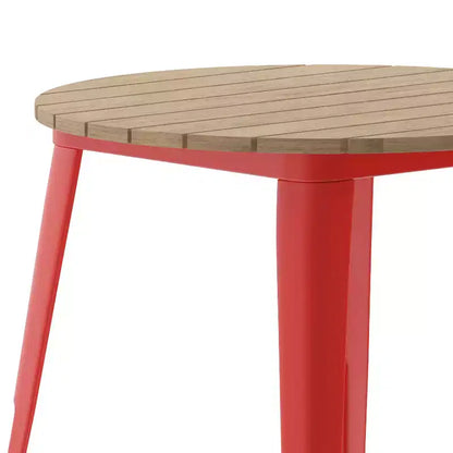 Tavolo da pranzo rotondo 30" per interni/esterni – Piano in resina, base in acciaio