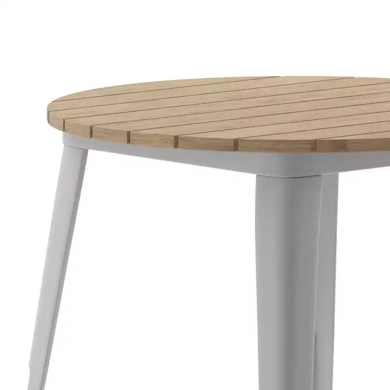 Tavolo da pranzo rotondo 30" per interni/esterni – Piano in resina, base in acciaio