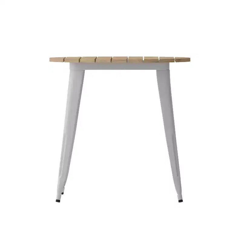 Tavolo da pranzo rotondo 30" per interni/esterni – Piano in resina, base in acciaio