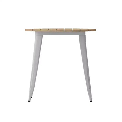 Tavolo da pranzo rotondo 30" per interni/esterni – Piano in resina, base in acciaio