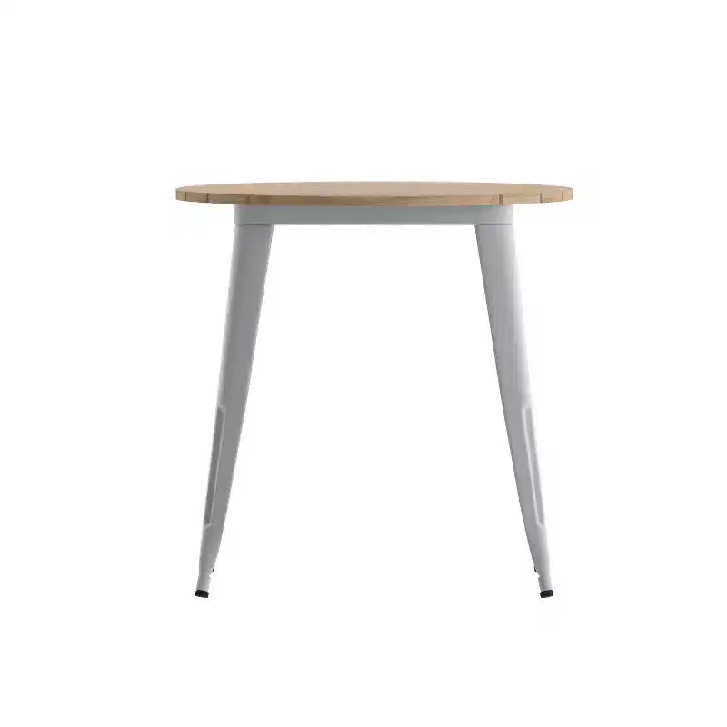 Tavolo da pranzo rotondo 30" per interni/esterni – Piano in resina, base in acciaio