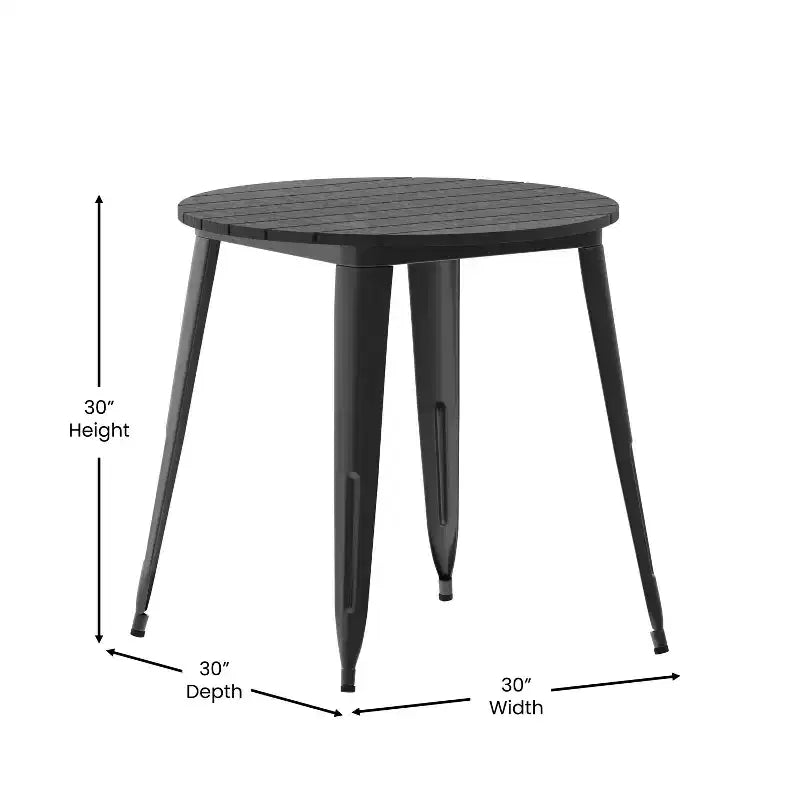 Tavolo da pranzo rotondo 30" per interni/esterni – Piano in resina, base in acciaio