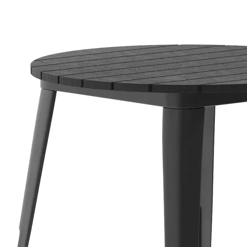 Tavolo da pranzo rotondo 30" per interni/esterni – Piano in resina, base in acciaio