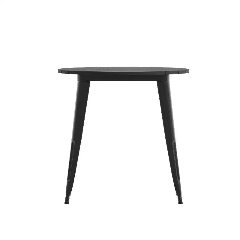 Tavolo da pranzo rotondo 30" per interni/esterni – Piano in resina, base in acciaio