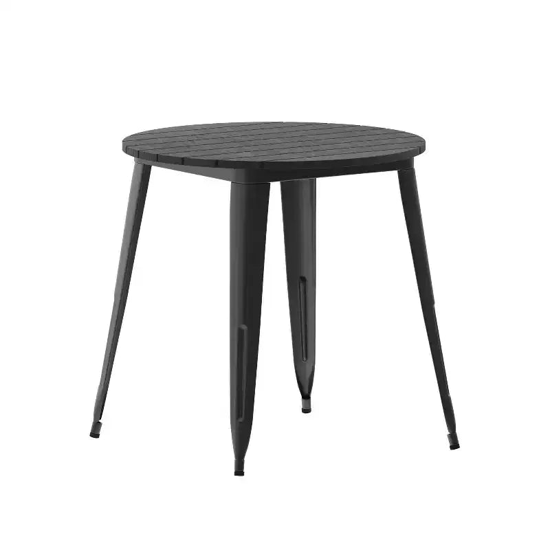 Tavolo da pranzo rotondo 30" per interni/esterni – Piano in resina, base in acciaio
