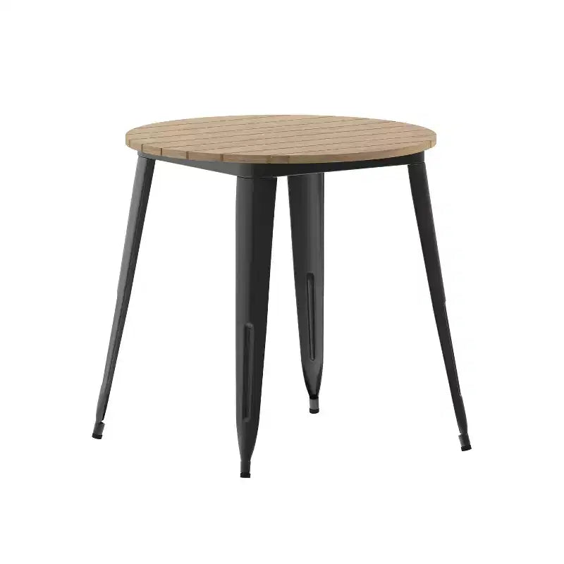 Tavolo da pranzo rotondo 30" per interni/esterni – Piano in resina, base in acciaio