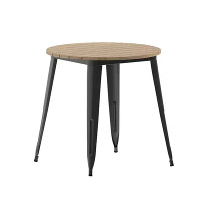 Tavolo da pranzo rotondo 30" per interni/esterni – Piano in resina, base in acciaio