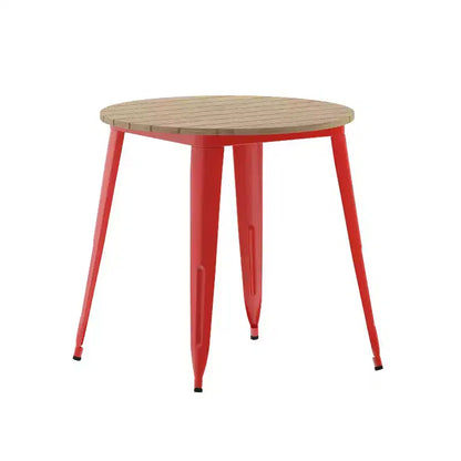 Tavolo da pranzo rotondo 30" per interni/esterni – Piano in resina, base in acciaio