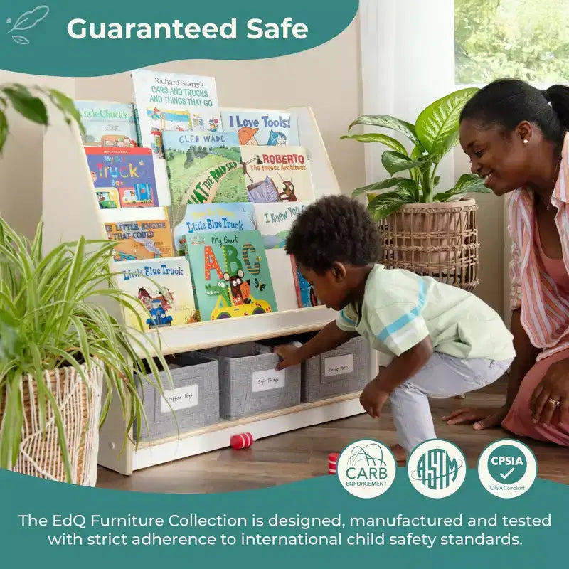 Libreria e Contenitore Portagiochi per Bambini in Legno – Scaffale Multifunzione con Contenitore per Giocattoli