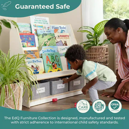 Libreria e Contenitore Portagiochi per Bambini in Legno – Scaffale Multifunzione con Contenitore per Giocattoli