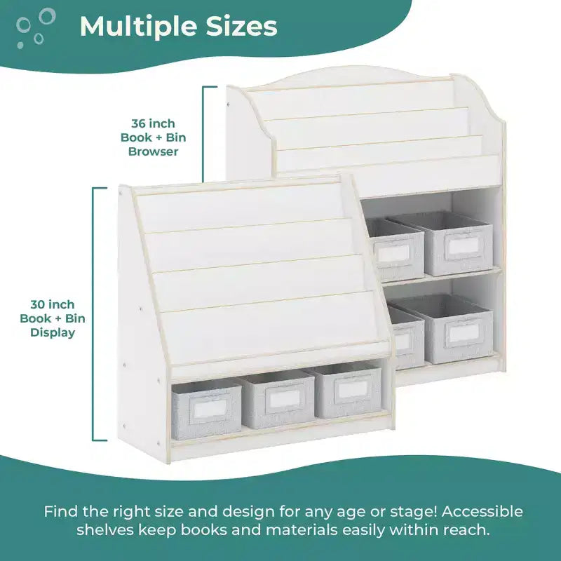 Libreria e Contenitore Portagiochi per Bambini in Legno – Scaffale Multifunzione con Contenitore per Giocattoli