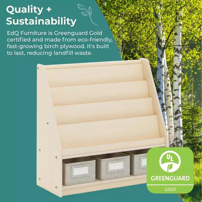 Libreria e Contenitore Portagiochi per Bambini in Legno – Scaffale Multifunzione con Contenitore per Giocattoli
