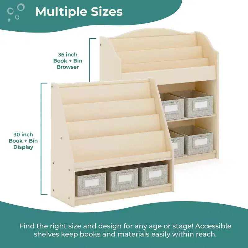 Libreria e Contenitore Portagiochi per Bambini in Legno – Scaffale Multifunzione con Contenitore per Giocattoli