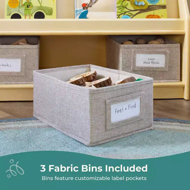 Libreria e Contenitore Portagiochi per Bambini in Legno – Scaffale Multifunzione con Contenitore per Giocattoli