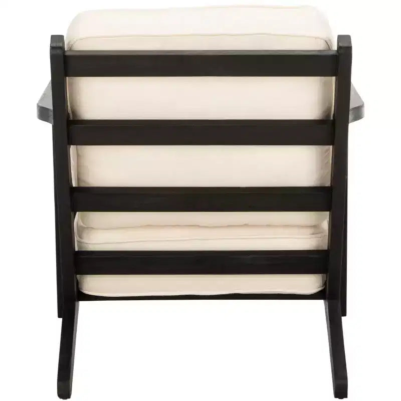 Poltrona di design Mid-Century – Bianco osso e nero, poltrona moderna da salotto