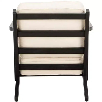 Poltrona di design Mid-Century – Bianco osso e nero, poltrona moderna da salotto