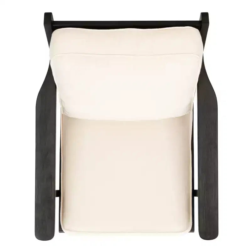 Poltrona di design Mid-Century – Bianco osso e nero, poltrona moderna da salotto