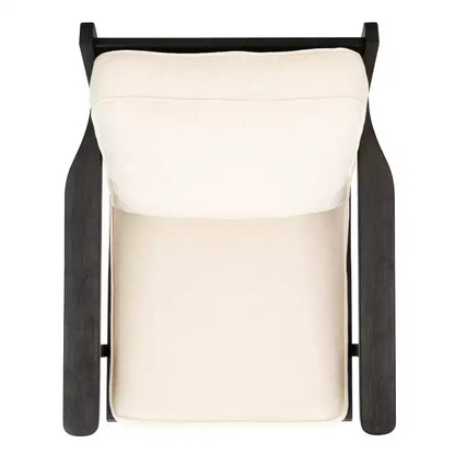 Poltrona di design Mid-Century – Bianco osso e nero, poltrona moderna da salotto