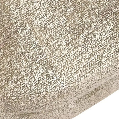 Panca contenitore ovale con gambe in legno di gomma e rivestimento in lino trapuntato – Contenitore nascosto