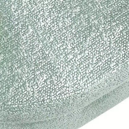Panca contenitore ovale con gambe in legno di gomma e rivestimento in lino trapuntato – Contenitore nascosto